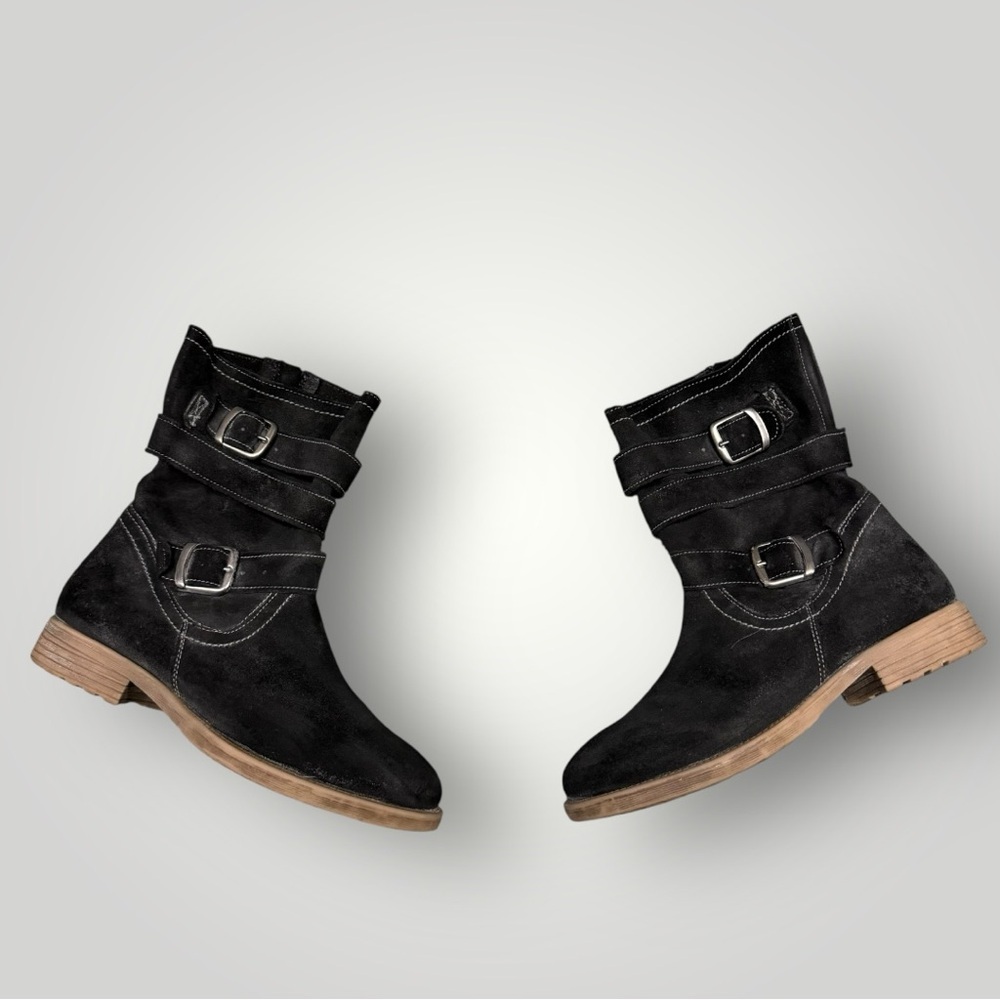 ROAN by BED‎ STU Lola Leather Boot Black Suede Sz 8